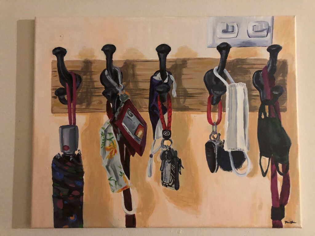 A painting of the key holder next to the door of my old house in Athens